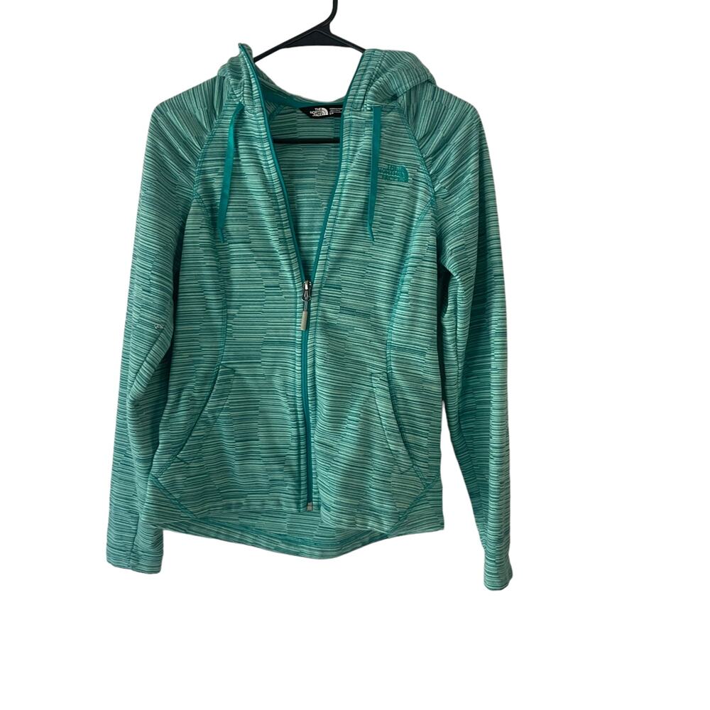 The North Face Women's Size Small P Green‎ Fleece Hooded Zip Sweater